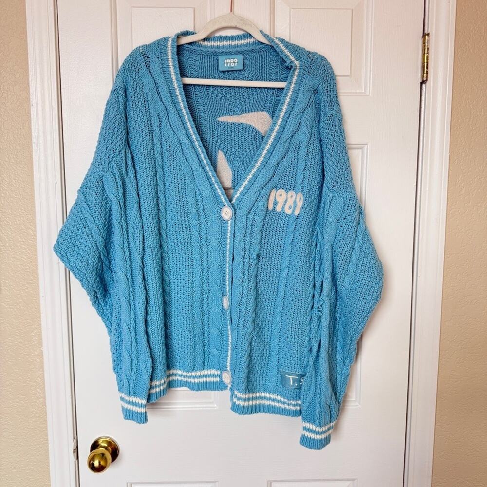 Authentic Taylor Swift Official 1989 Cardigan Blue Chunky Knit XL / 2XL